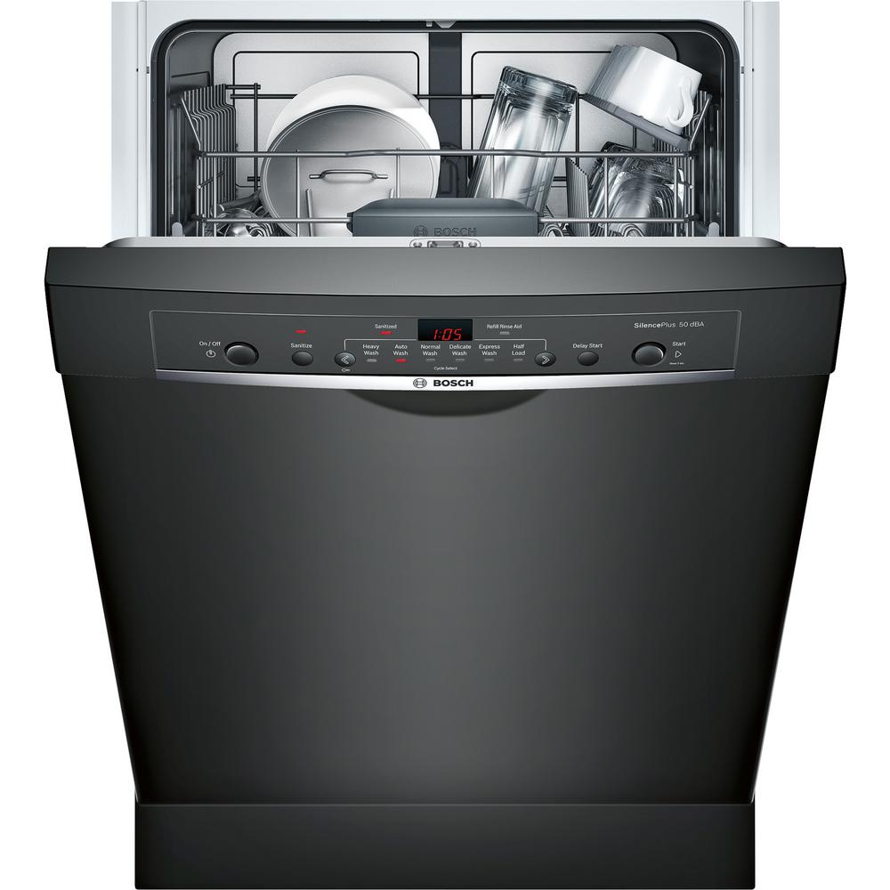 Bosch Ascenta Front Control Tall Tub Dishwasher in Black with Hybrid