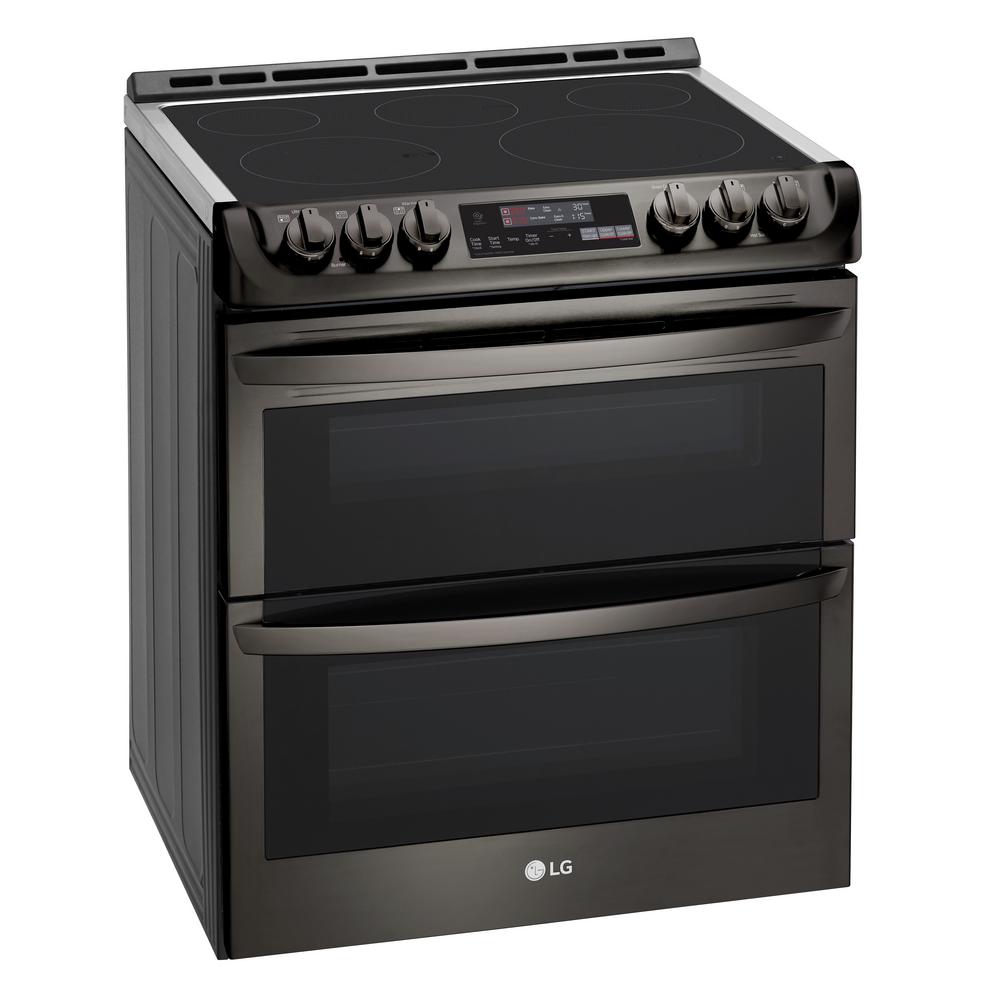 LG Electronics 7.3 cu. ft. Smart Double Oven Electric Range, Self Black Stainless Steel Double Oven Electric Range