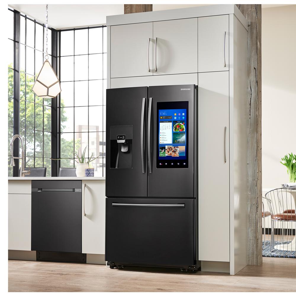 Samsung 24.2 cu. ft. Family Hub French Door Smart Refrigerator in Black ...