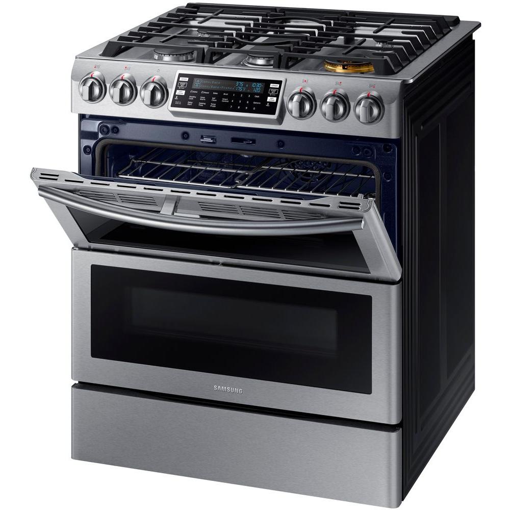 Stainless Steel Samsung Double Oven Gas Ranges Nx58k9850ss 1d 1000 