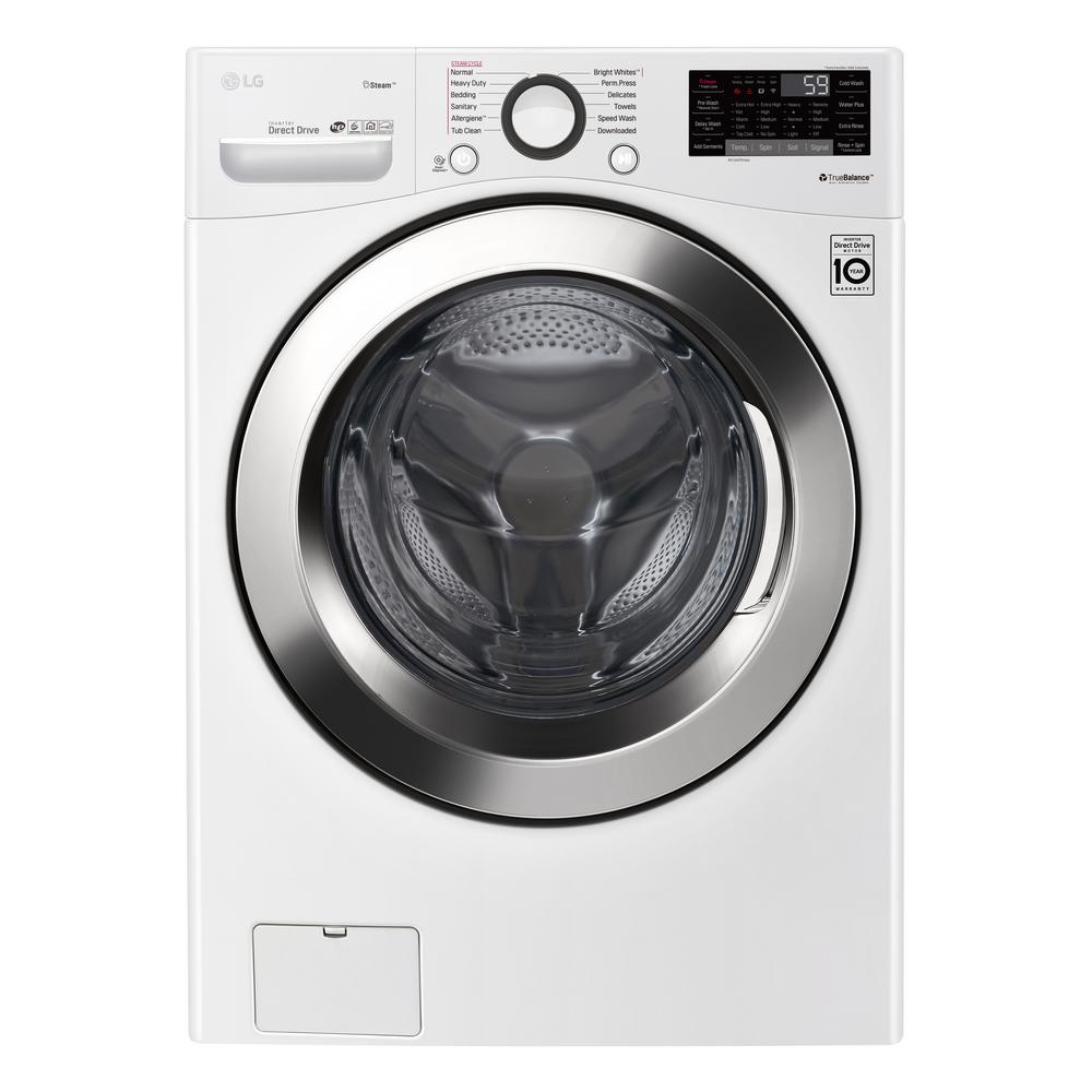 LG 5-cu ft Stackable Steam Cycle Smart Front-Load Washer (Black Steel)  ENERGY STAR